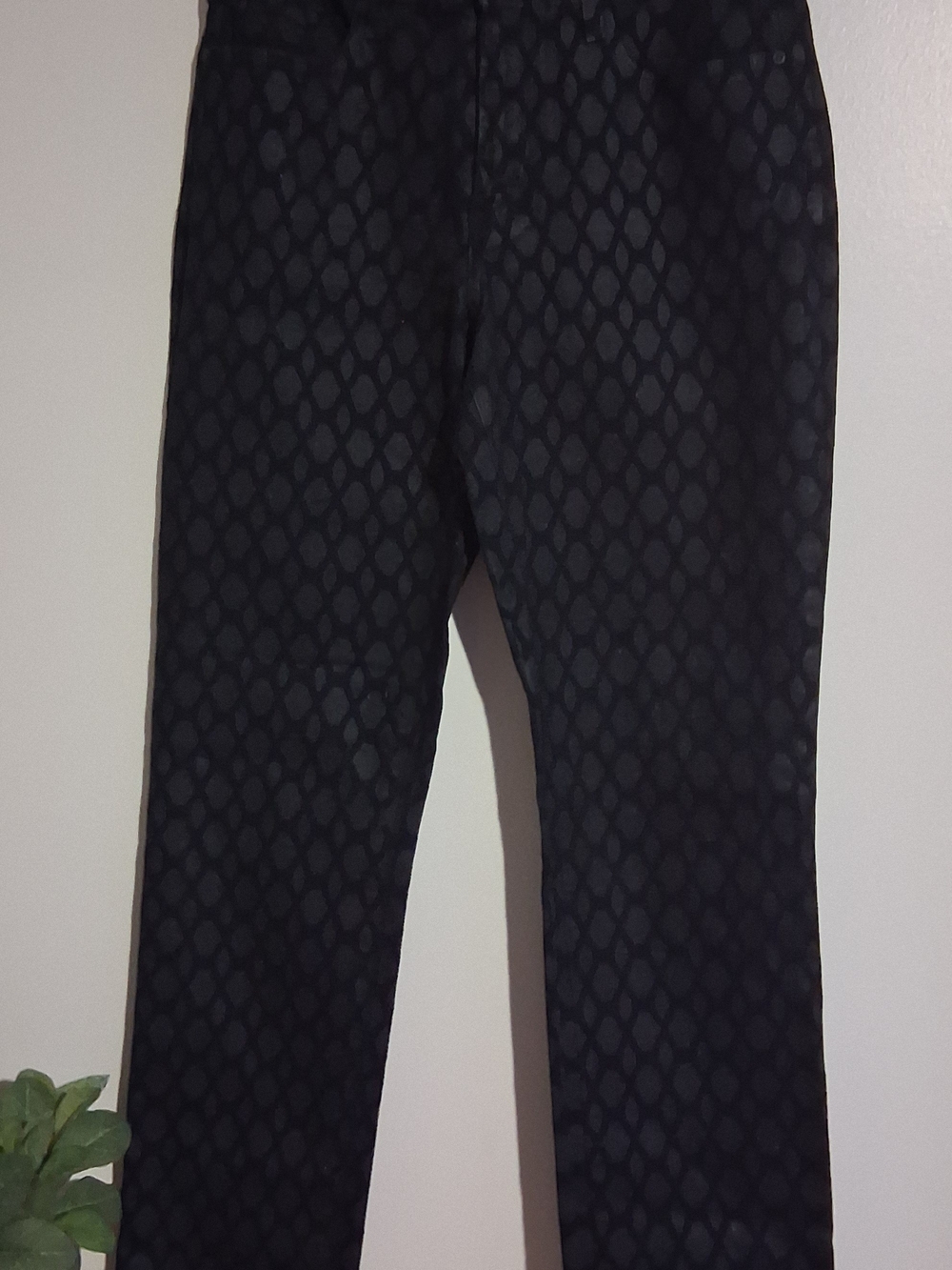 NYDJ Black Textured Pattern Dress Pants